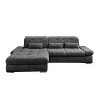 Ecksofa Dalida Anthrazit S: 196x300 cm - Chromfarben/Anthrazit, Design, Textil (196/300cm) - Livetastic