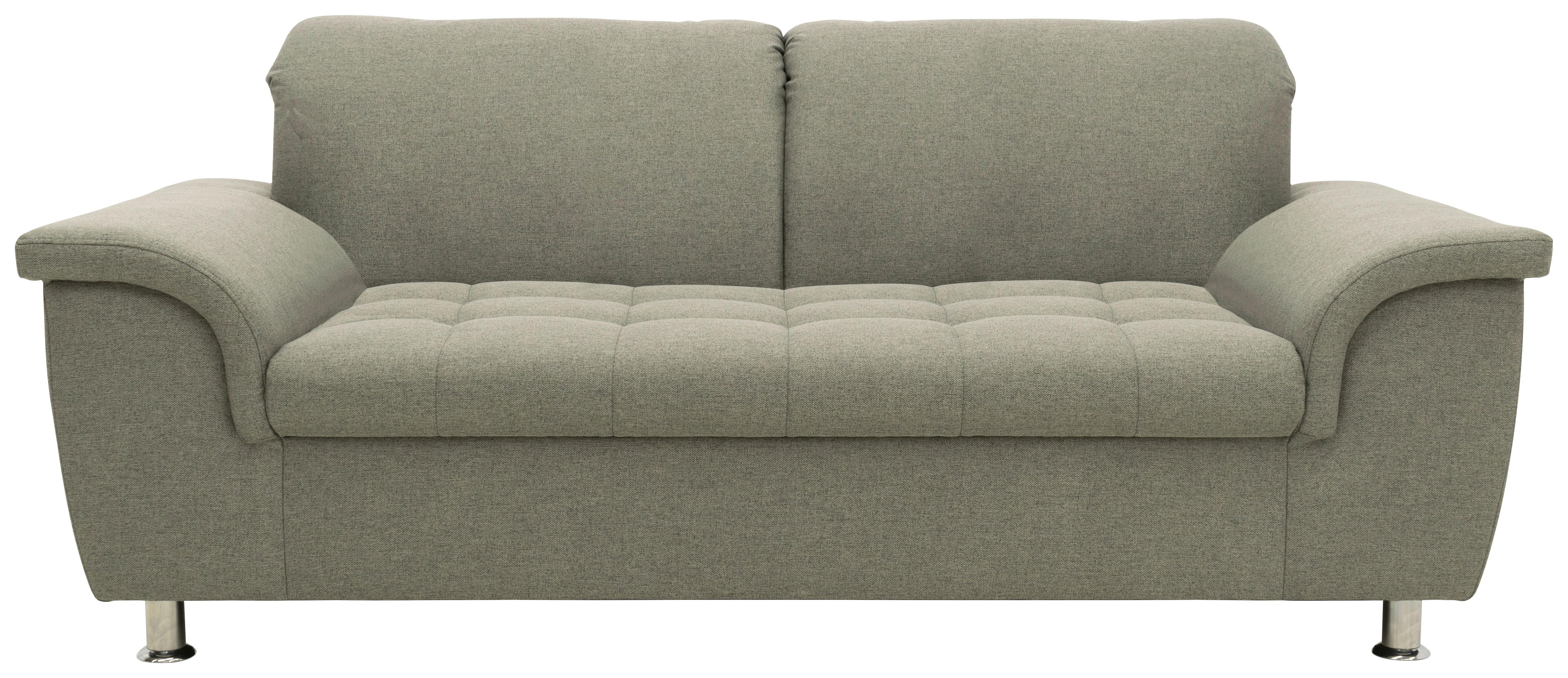 2-sitzer-sofa Franzi Armlehnen Silberfarben Webstoff - Chromfarben/Graubraun, KONVENTIONELL, Textil (190/81/105cm) - MID.YOU