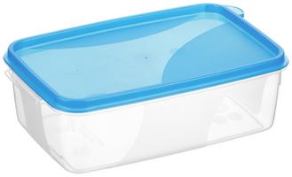 Kleine transparente Frischhaltedose mit farbigem Deckel