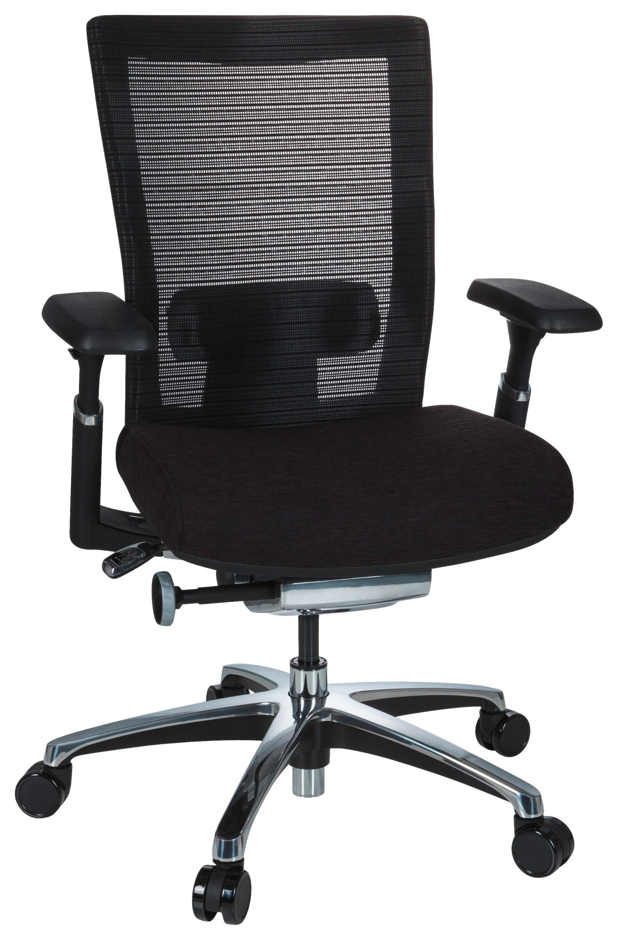 Bürostuhl Nova Pro Alu Armstützen Schwarz - Chromfarben/Schwarz, MODERN, Kunststoff/Textil (65/101/60cm) - MID.YOU