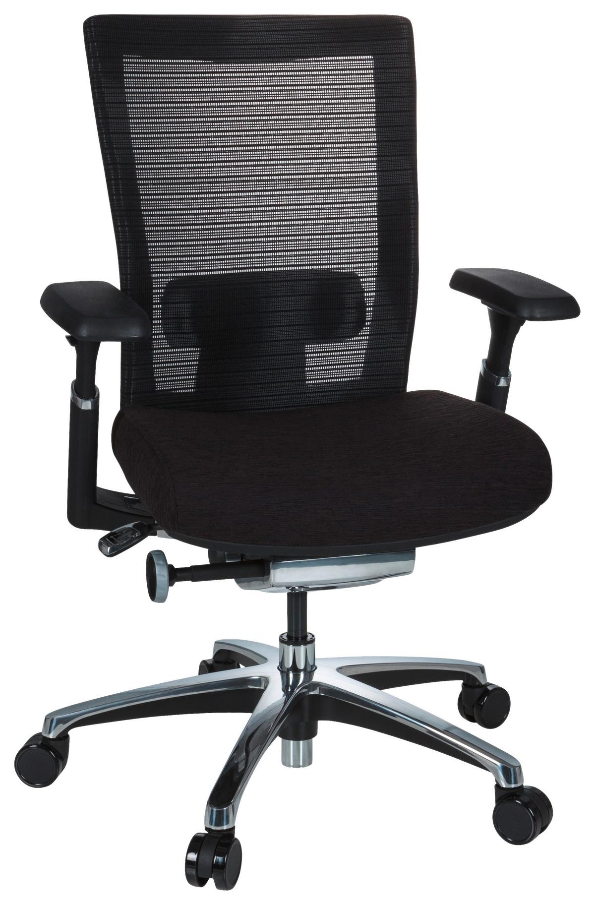 Bürostuhl Nova Pro Alu Armstützen Schwarz - Chromfarben/Schwarz, MODERN, Kunststoff/Textil (65/101/60cm) - MID.YOU