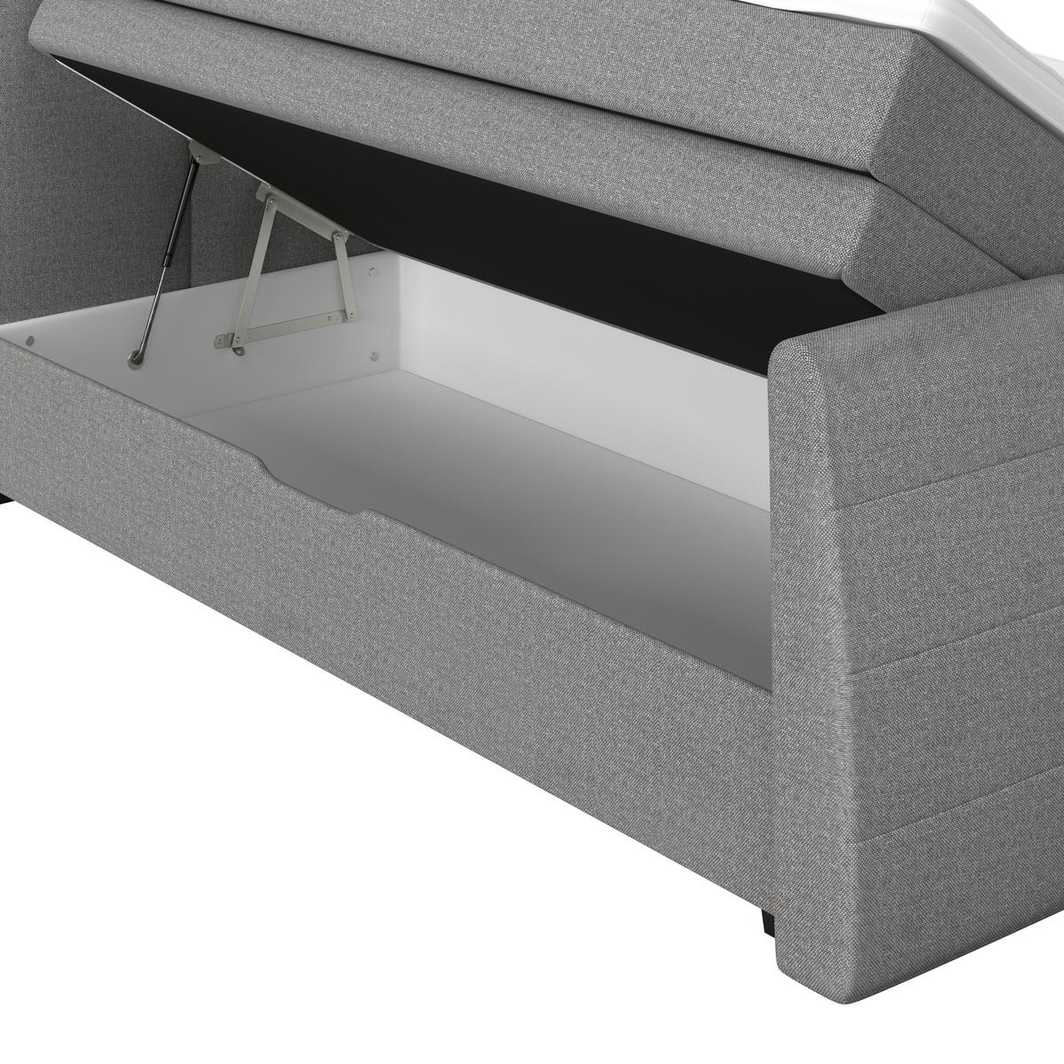 Boxspringbett Mit Topper & Bettkasten 160x200 Cm Libra - Graubraun/Schwarz, KONVENTIONELL, Textil (160/200cm)