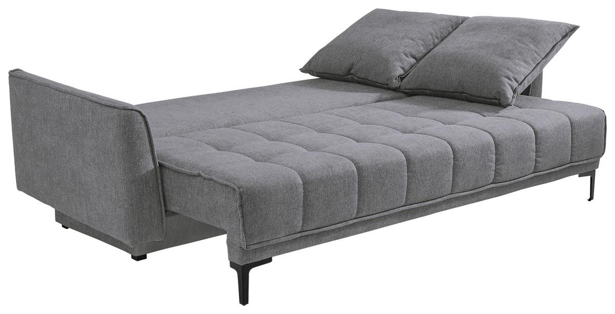 3-sitzer-sofa Mit Schlaffunktion Level B: 235 Cm - Schwarz/Grau, Design, Textil (235/70/108cm) - Livetastic