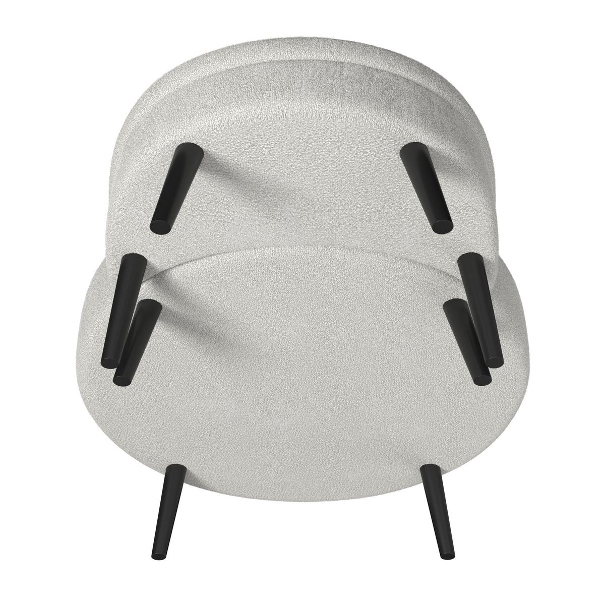 Kreslo s taburetkou BIANCA, sivá ženilka, max. 150 kg - sivá/prírodná farba, Modern, drevo/textil (109/83/148cm) - Bessagi Home