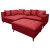 Ecksofa Pruno, Rot S: 174x247 Cm - Rot/Schwarz, Design, Textil (174/247cm) - MID.YOU
