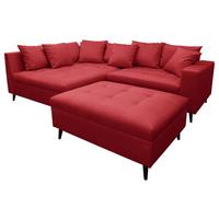 Ecksofa Pruno, Rot S: 174x247 Cm - Rot/Schwarz, Design, Textil (174/247cm) - MID.YOU