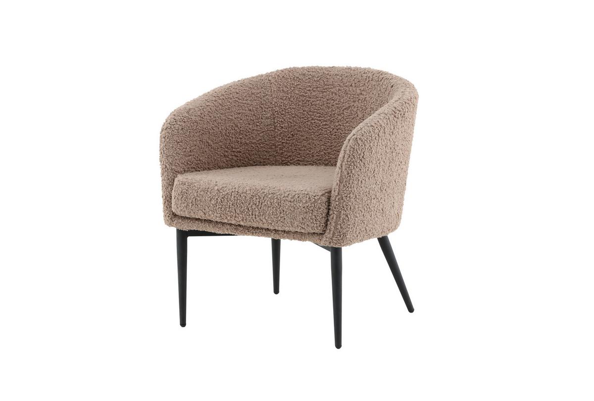 Sessel Fluffy - Braun, Design, Textil/Metall (83/70/64cm) - Livetastic