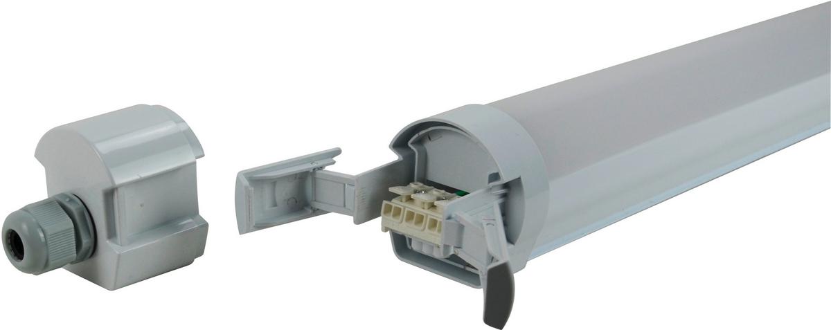 LED-Deckenleuchte L: 147 cm, für In- und Outdoor - Hellgrau, Basics, Kunststoff (147/6/6cm)