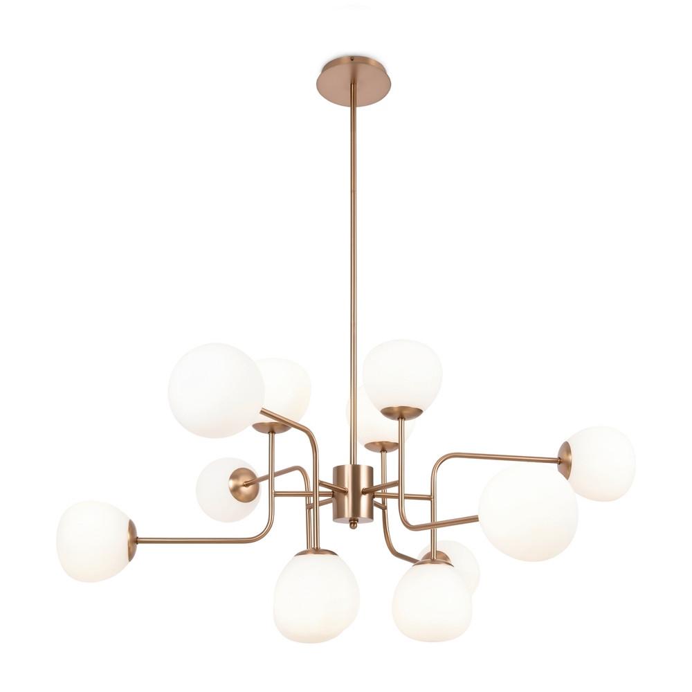 Kronleuchter Erich - Goldfarben/Weiß, MODERN, Glas/Metall (50/110/42,7cm) - MAYTONI