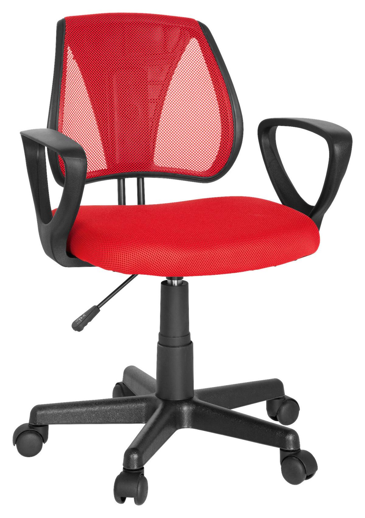 Jugenddrehstuhl Kiddy Cd Rot - Rot/Schwarz, Basics, Kunststoff (58/75-92/45cm) - MID.YOU