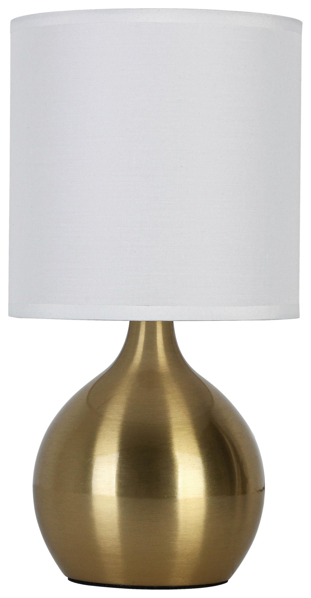 STOLNÍ LAMPA IRTI - bílá/barvy mosazi, Konvenční, kov/textil (15/28,5cm) - Mömax