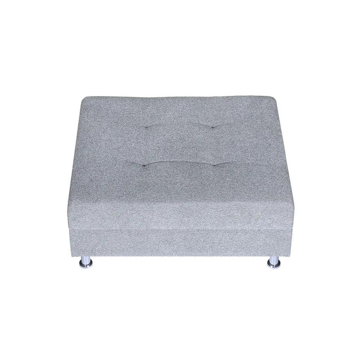 Hocker Sofia Hellgrau H: 80 Cm - Chromfarben/Hellgrau, Basics, Textil (100/80/47cm) - P & B