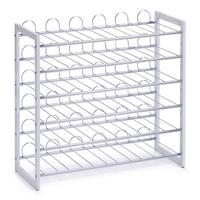 Weinregal Metall BxHxT:68x26x63 cm,36 Flaschen - Chromfarben/Weiß, Basics, Metall (68/26,5/63cm) - Zeller Present