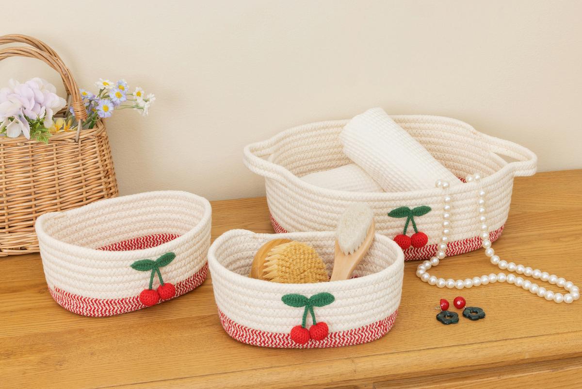 Korbset Nadja -Paz- - Rot/Weiß, KONVENTIONELL, Textil - Luca Bessoni