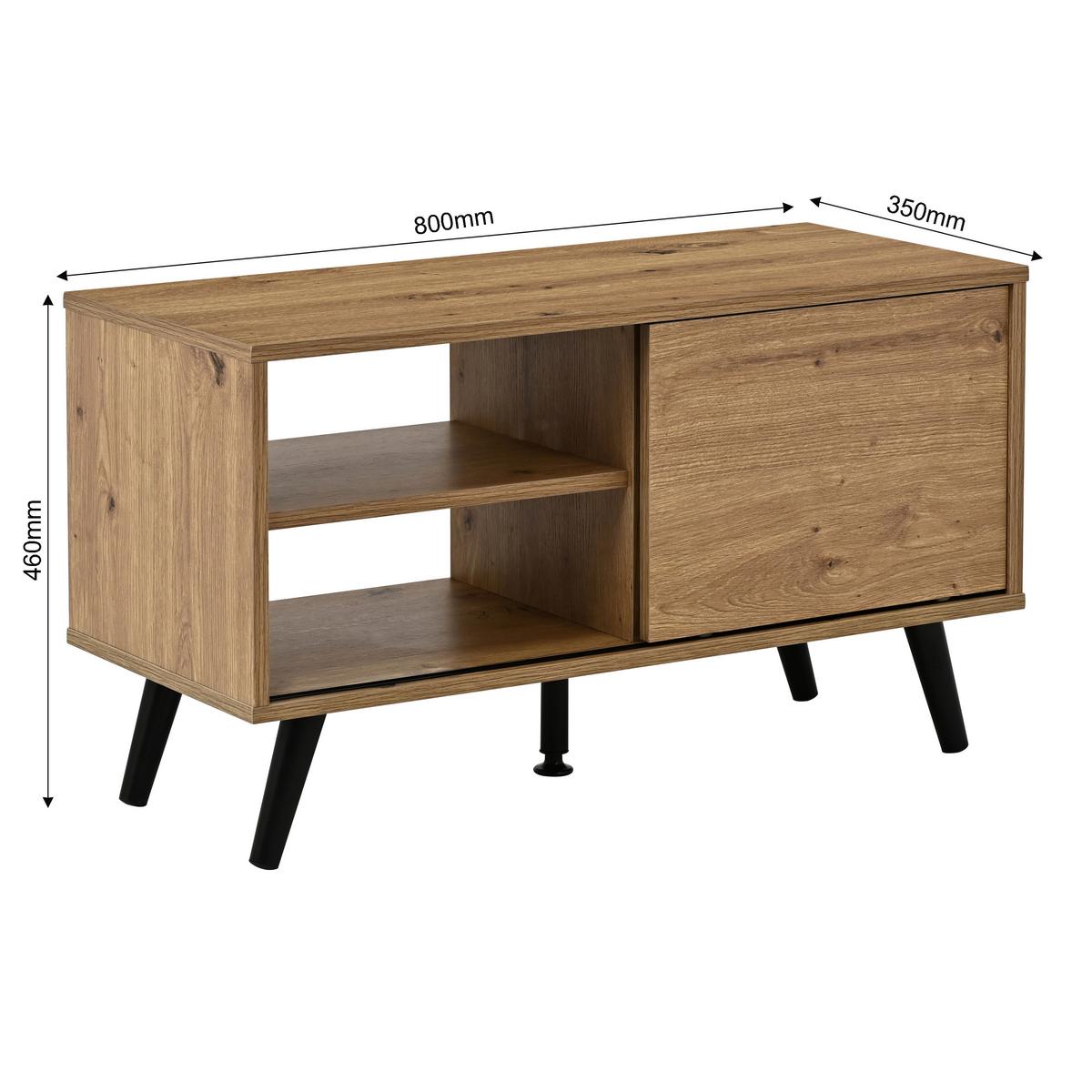 TV STOLÍK MOVE - čierna/dub artisan, Modern, kov/kompozitné drevo (80/46/35cm) - Based