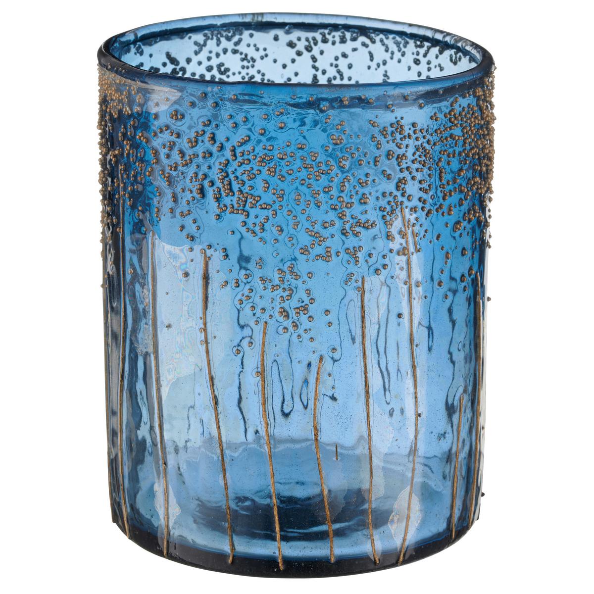 Teelichthalter Ben - Royalblau, Basics, Glas (10/10/13cm)