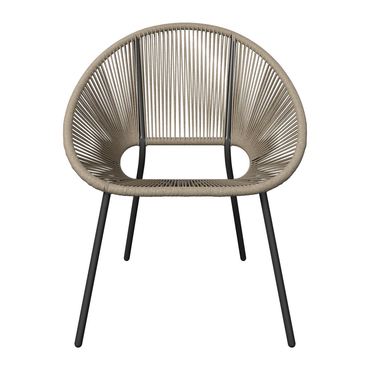 Loungesessel Sun - Beige/Schwarz, MODERN, Kunststoff/Metall (69/82/68cm) - Beldano