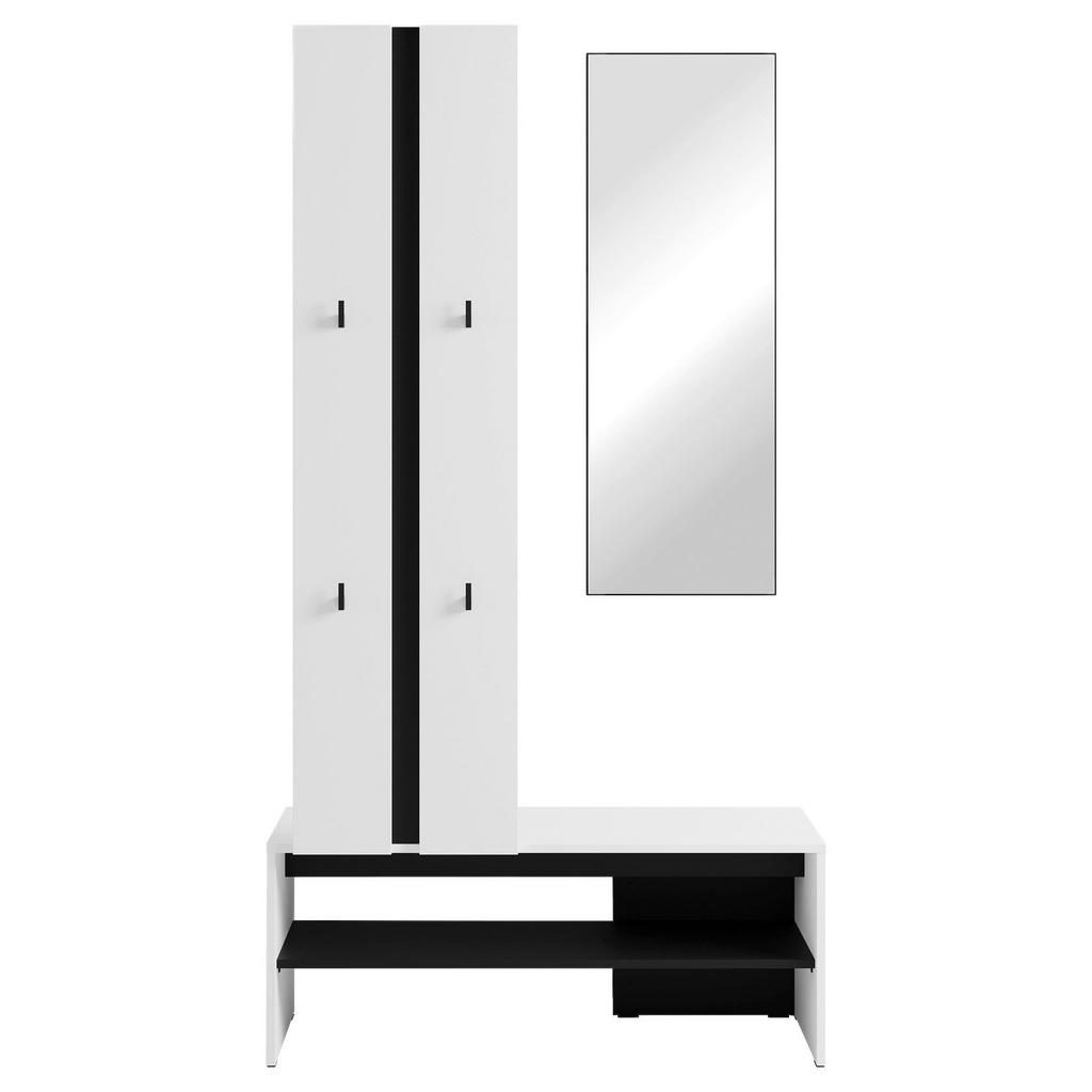 Garderobe Nante Set Weiß/schwarz B: 100 Cm