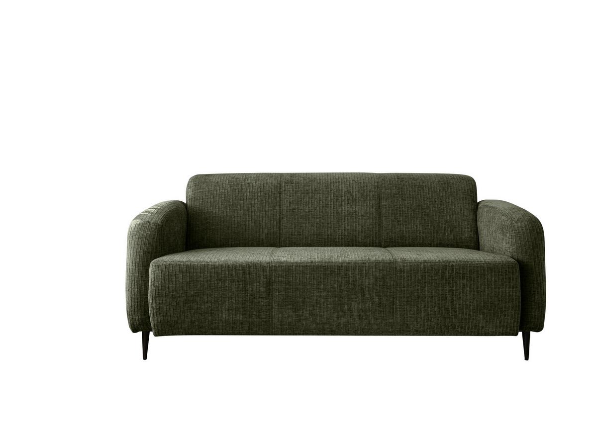 3-Sitzer-Sofa Marone Olivgrün B: 180cm - Schwarz/Olivgrün, MODERN, Textil (180/76/90cm) - Livetastic