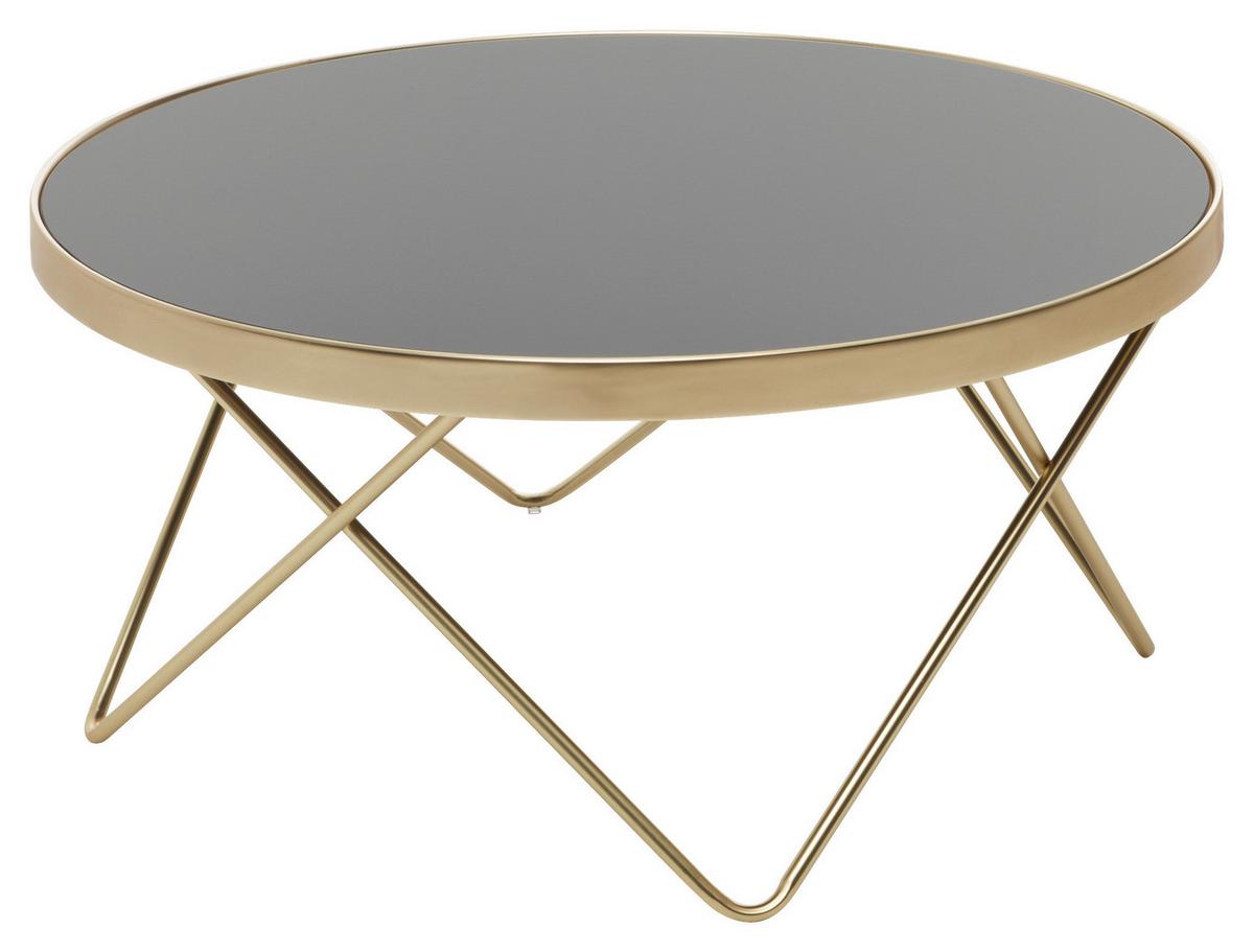 Konferenční stůl DANA černý - černá/barvy zlata, Design, kov/sklo (82/82/39cm) - MID.YOU