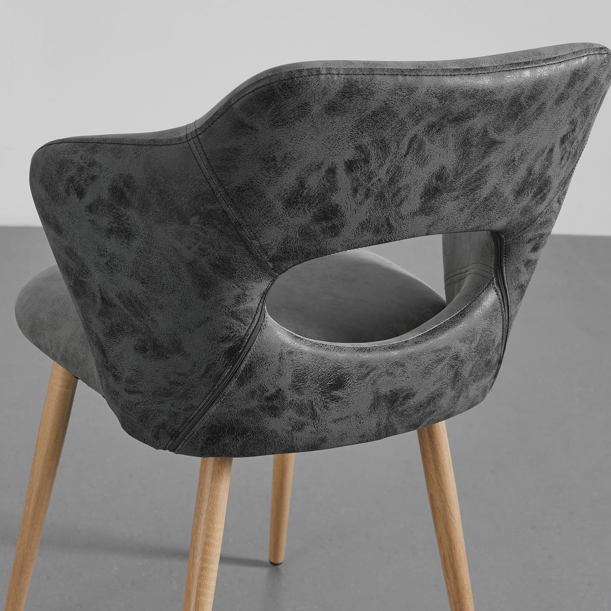 Jedálenská stolička LIZ - farba duba/svetlosivá, Modern, kov/textil (58/82/58cm) - Modern Living