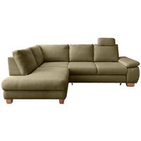Eckschlafsofa Positano Olivgrün S: 206x261 cm - Wildeiche/Olivgrün, MODERN, Textil (206/261cm) - Livetastic