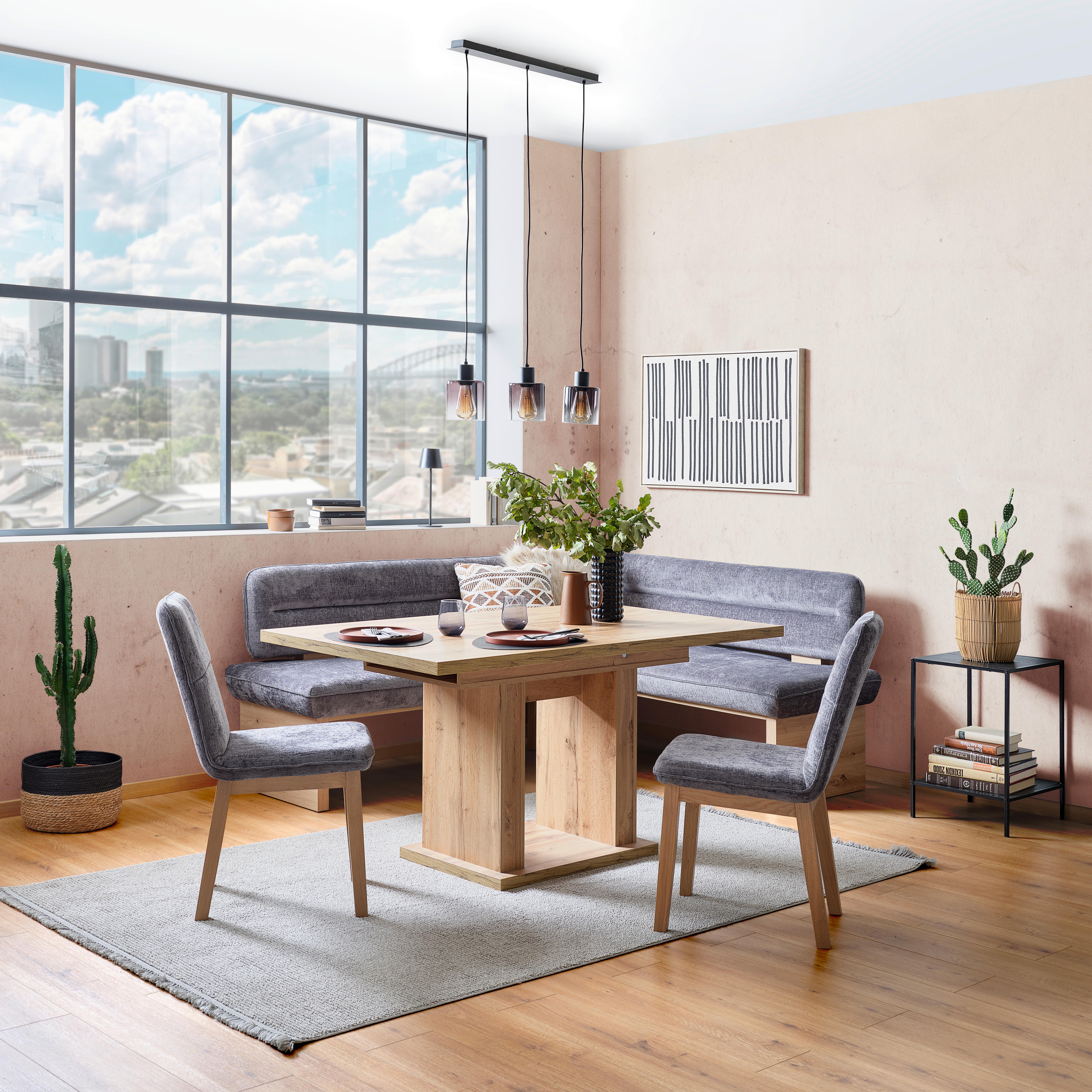 Eckbank Beluna II - Eichefarben/Anthrazit, KONVENTIONELL, Holz/Textil (212/170cm) - James Wood