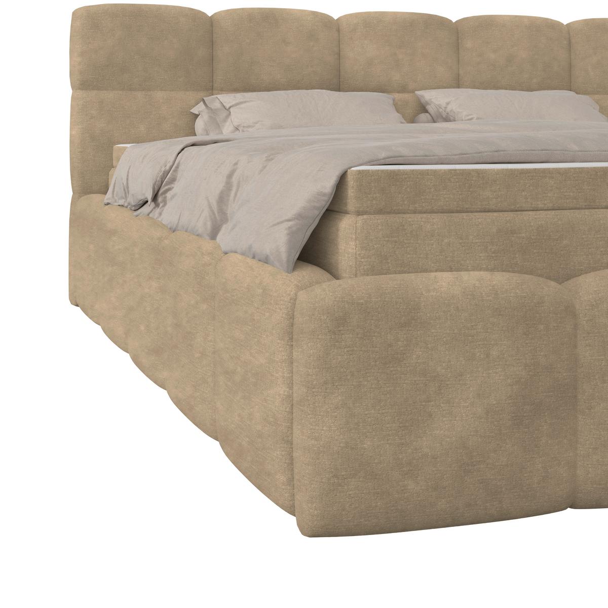 Polsterbett Noe Braun 160x200 cm - Schwarz/Braun, Trend, Textil/Metall (160/200cm)