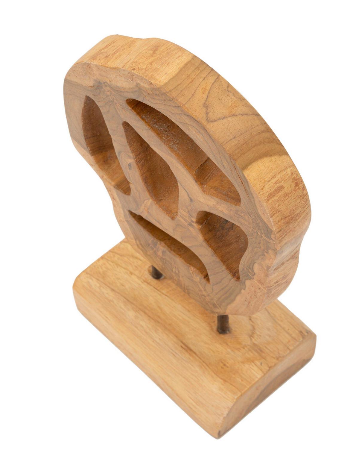 Skulptur Lubang Teak Braun, B: 18 cm - Braun, Basics, Holz (18/27/10cm)