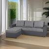 Ecksofa Hit Grau S: 147x228 Cm - Schwarz/Grau, Design, Holzwerkstoff/Textil (147/228cm) - P & B