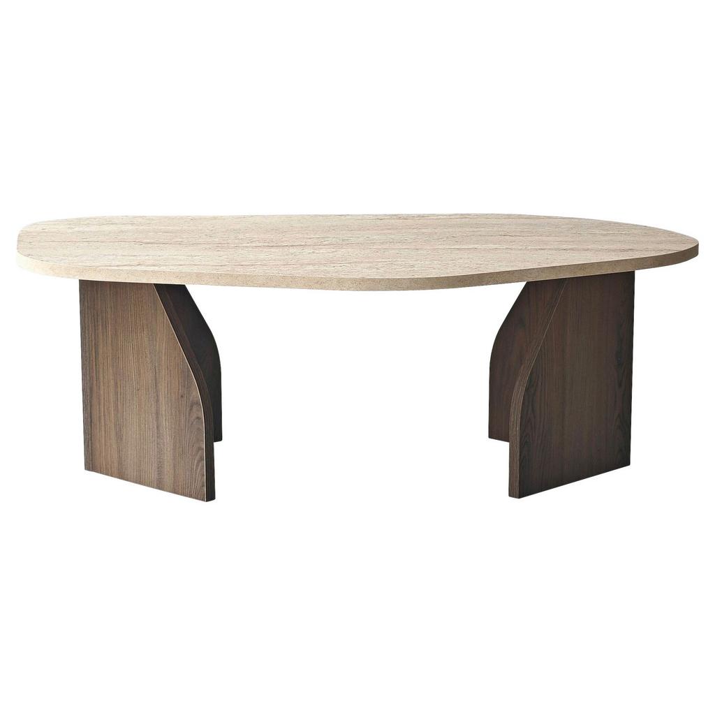 COUCHTISCH Travertin/Walnuss B: 100cm