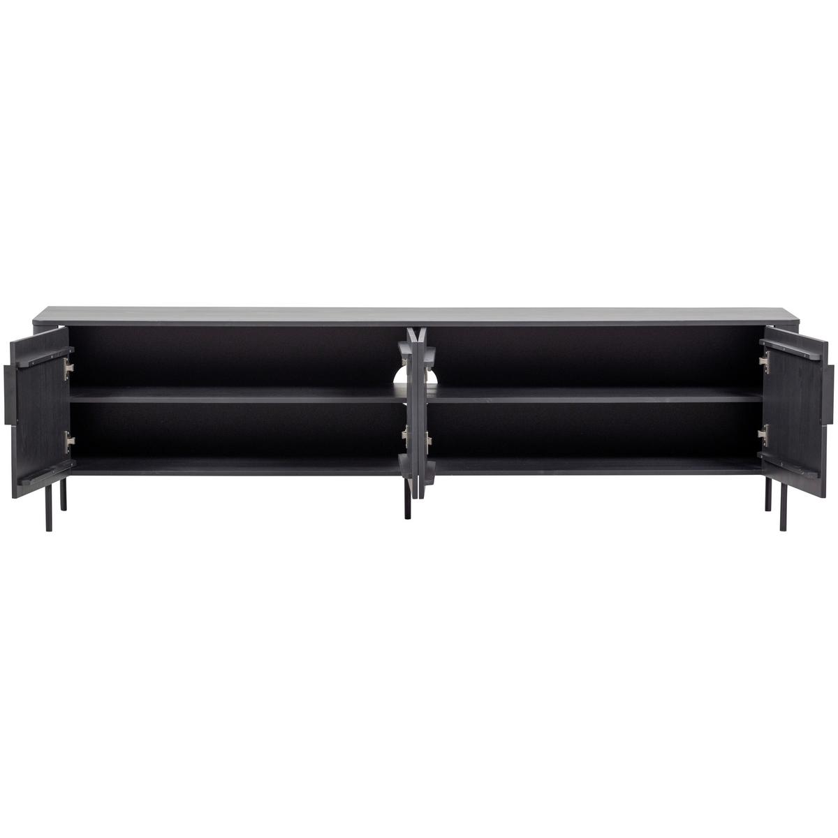 LOWBOARD Gunnar Schwarz B: 200cm - Schwarz, Design, Holz (200/56/44cm) - Livetastic