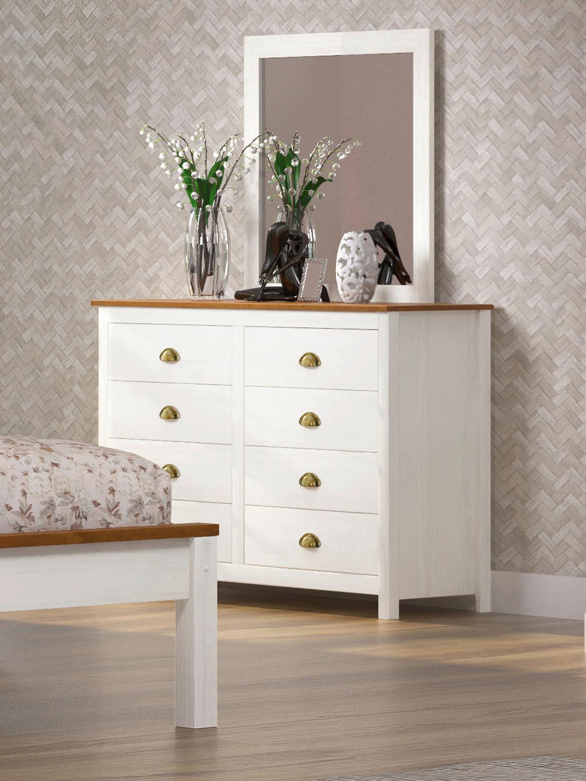 Kommode Weiß B: 125cm - Weiß, Natur, Holz (125/85/41cm) - Livetastic