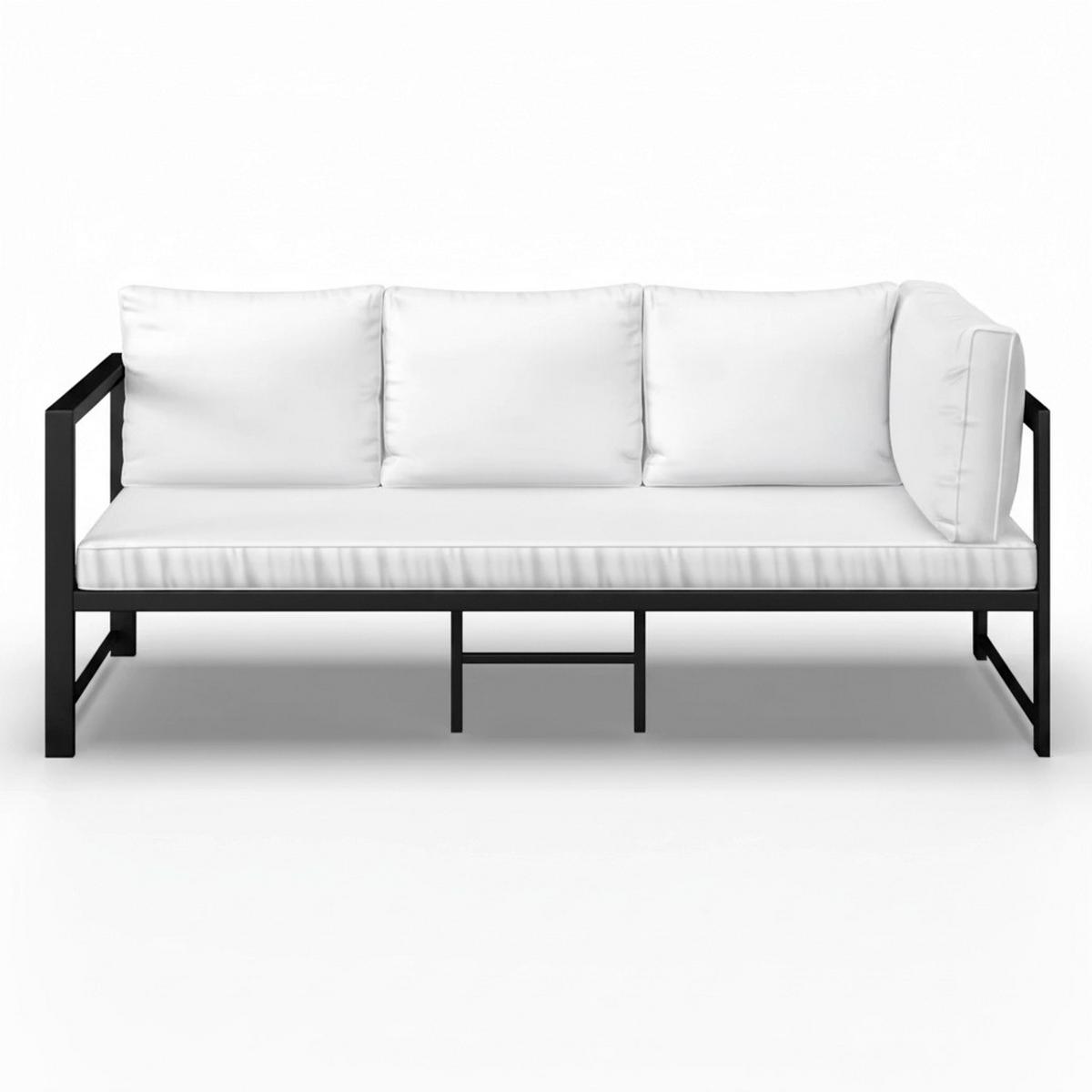 Zahradní jídelní sestava PERGOLINA - bílá/černá, Moderní, kov/textil (194/245cm) - Bessagi Garden