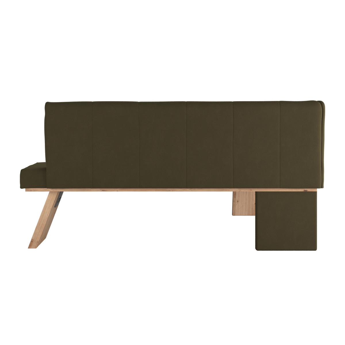 Eckbank Emma Ii Webstoff Moosgrün, B: 150 Cm - Eichefarben/Grün, KONVENTIONELL, Holzwerkstoff/Textil (150/185cm)