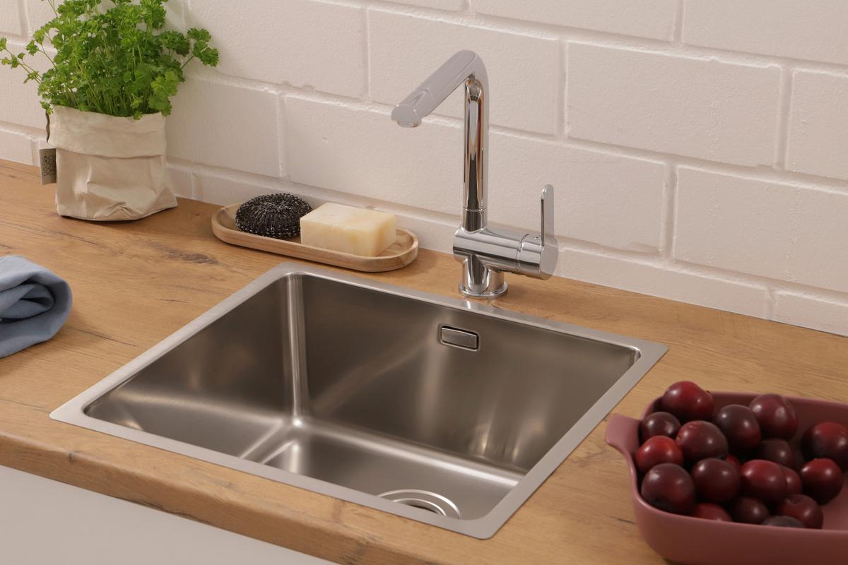 Spüle Respekta Inox Edelstahl Bxt: 49x44 cm - Edelstahlfarben, Trend, Metall (49/22,5/44cm) - Respekta