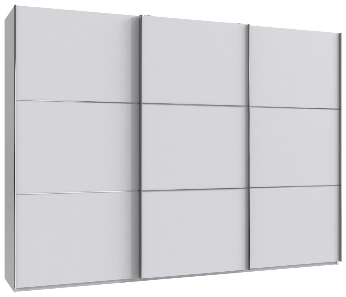 Schwebetürenschrank Indian A Saharagrau Dekor, B: 300 cm - Weiß, KONVENTIONELL, Holzwerkstoff (300/216/65cm)