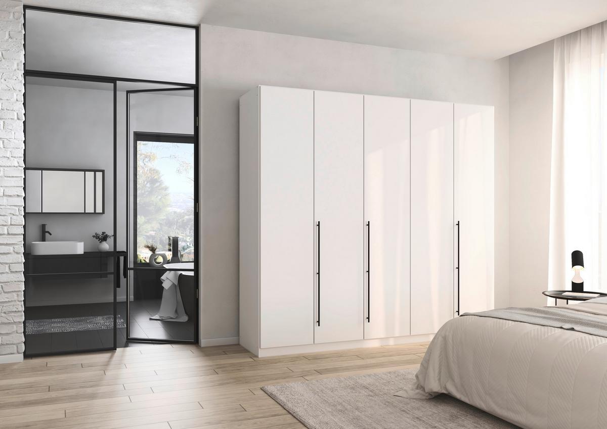 Skriňa s otočnými dverami SAFARI, šírka 226 cm - čierna/sivá, Konventionell, kov/kompozitné drevo (226/210/54cm) - Based