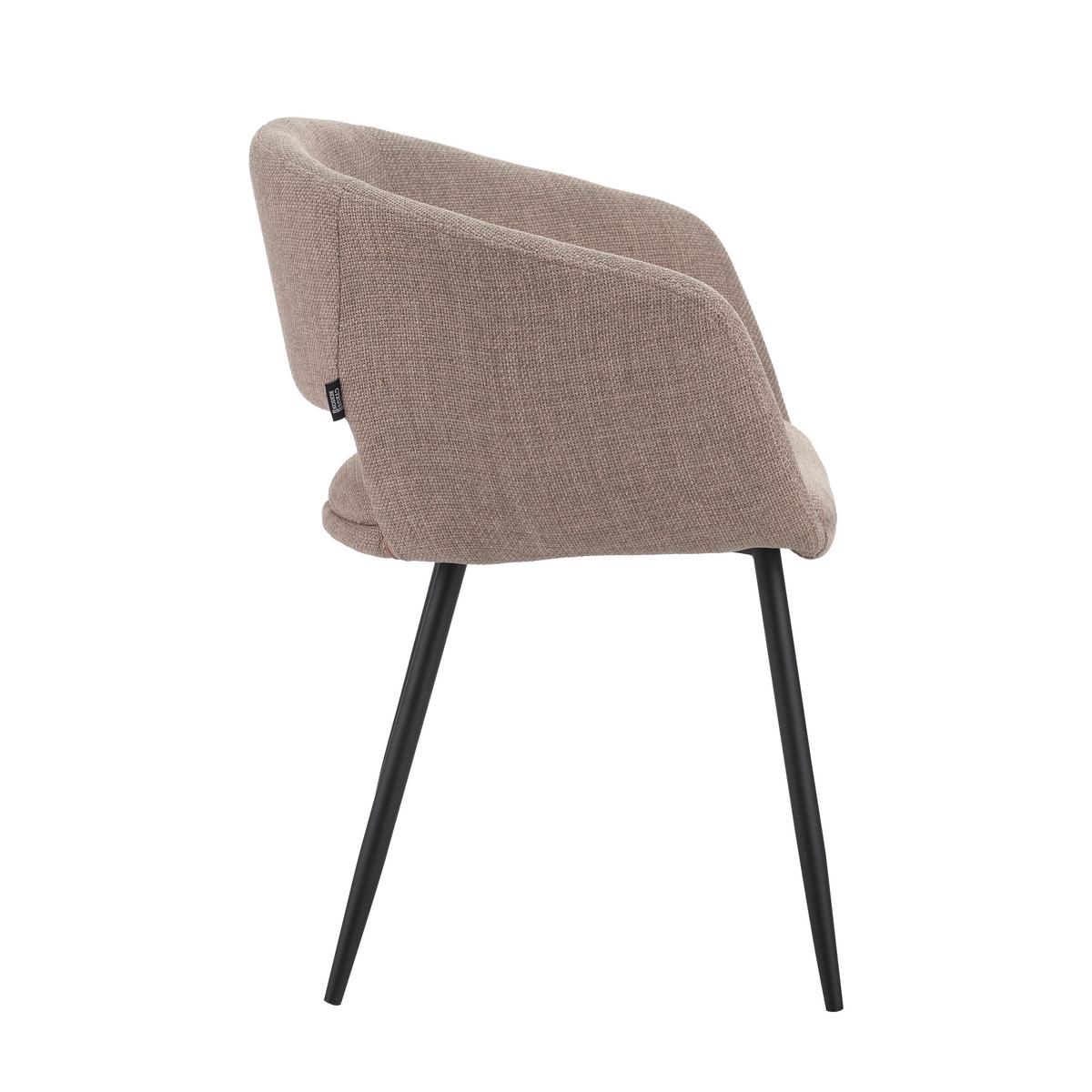 Armlehnstuhl Boden Taupe B: 59 Cm - Taupe/Schwarz, MODERN, Textil/Metall (59/78/55cm) - MID.YOU