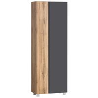 Hochschrank Varese B: 65 cm Grau/Eiche Wotan - Eiche Wotan/Grau, MODERN, Holzwerkstoff (65/180/35cm) - Held