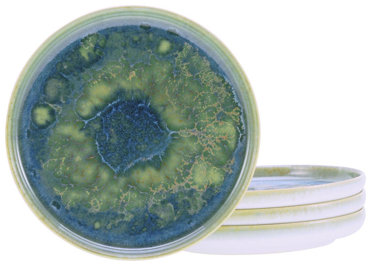 Creatable Frühstucksteller 4er-Set Yuki Ca. 17,5 Cm - Blau/Grün, Basics, Keramik (17,5cm) - Creatable