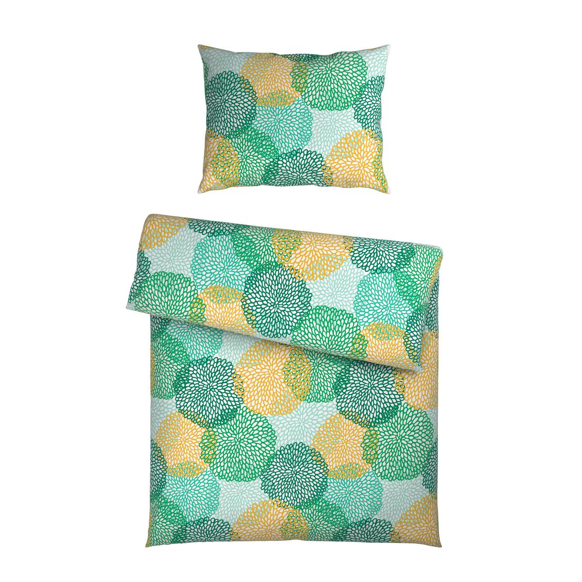 BETTWÄSCHE FLORA - Türkis/Gelb, MODERN, Textil - Luca Bessoni