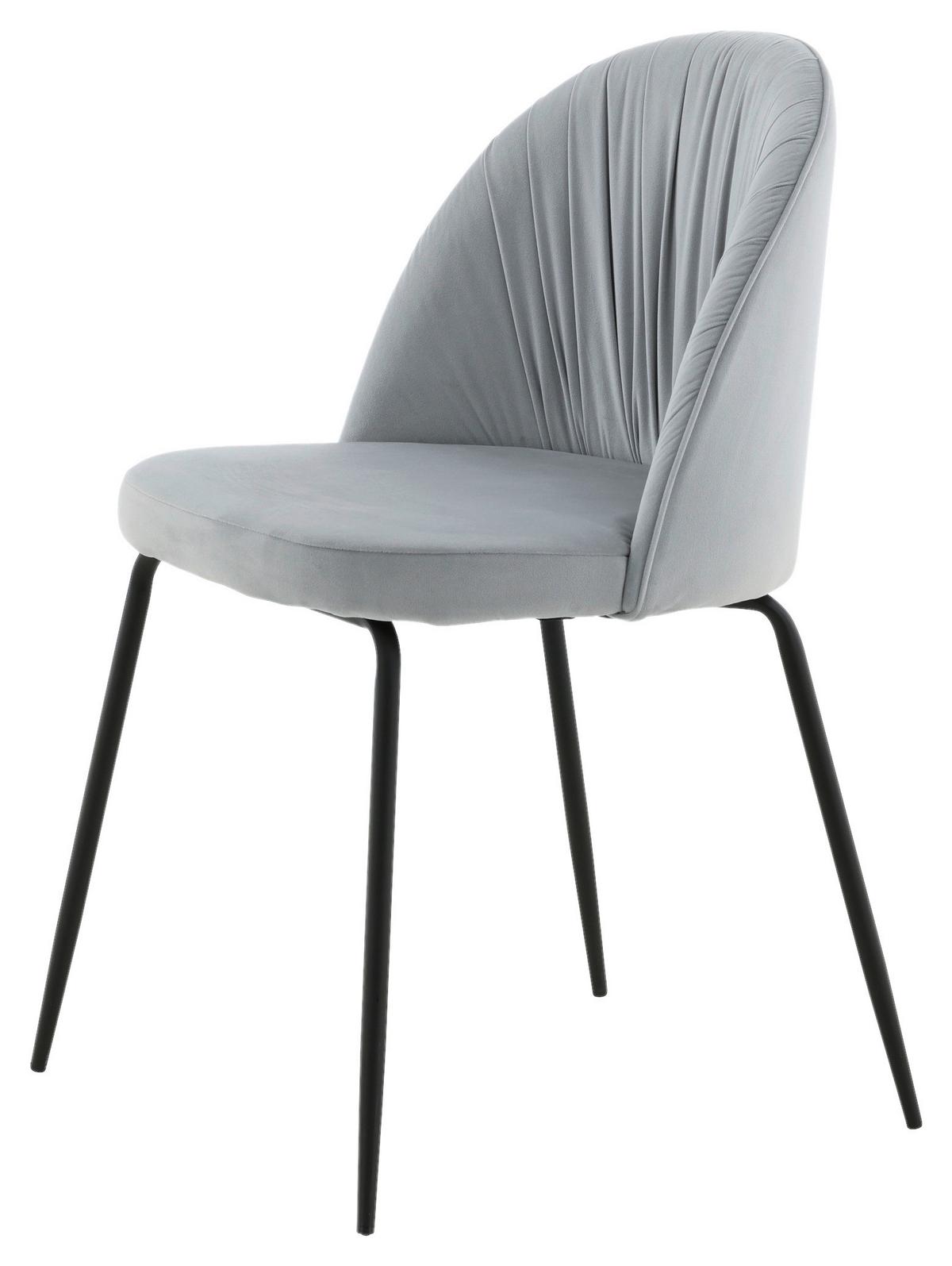 Stuhl-Set Wrinkles - Hellgrau, Design, Textil/Metall (49/79.5/50cm) - Livetastic
