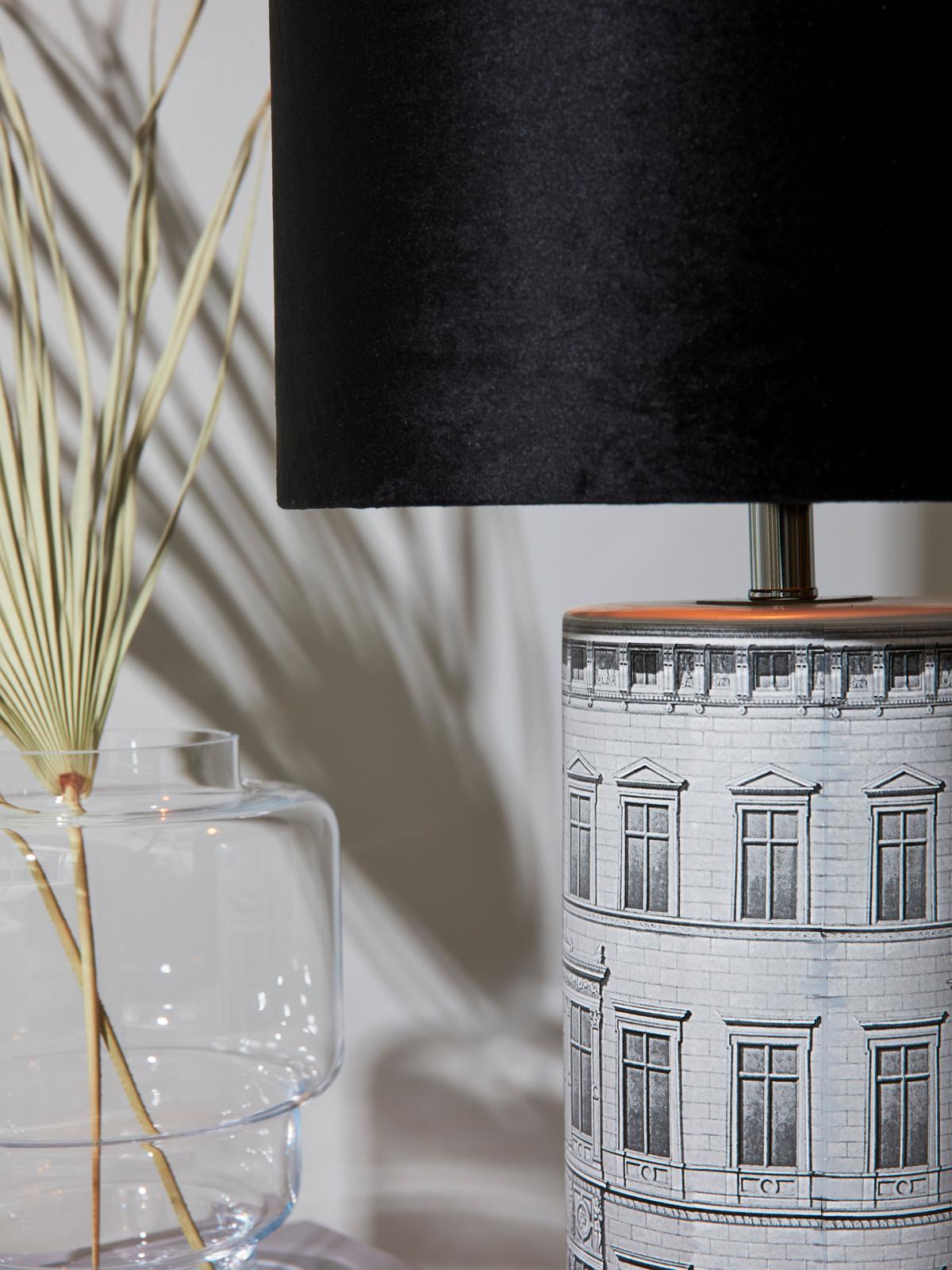 Tischleuchte Grau, Schwarz, 60w - Schwarz/Grau, Basics, Keramik/Textil (34/64cm) - Markslöjd