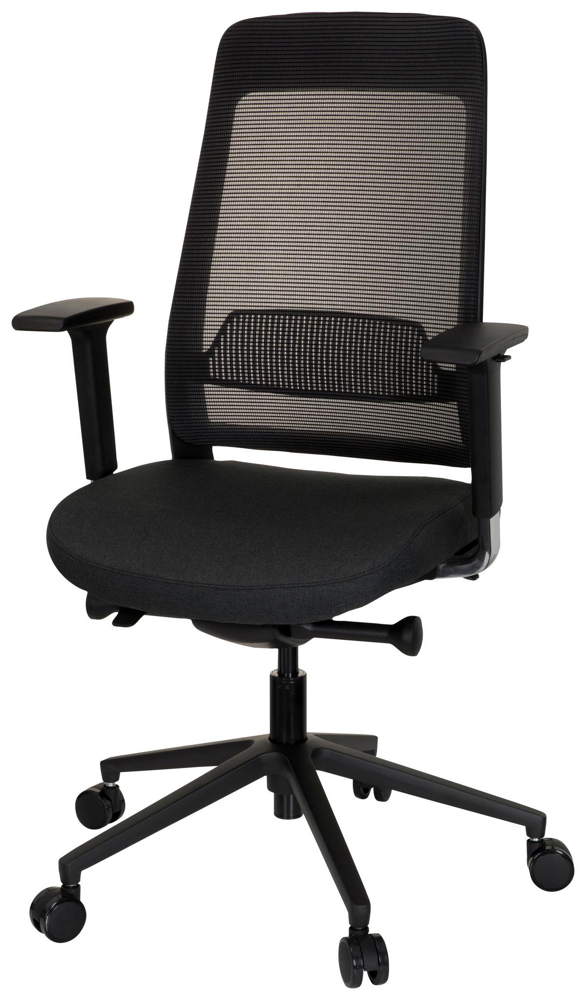 Drehstuhl Chiaro T1 Black Schwarz - Schwarz, MODERN, Kunststoff/Textil (68/117/60cm) - MID.YOU
