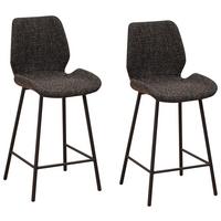 Barhocker-Set Barron - Schwarz, Design, Textil/Metall (47/99/55cm) - MID.YOU