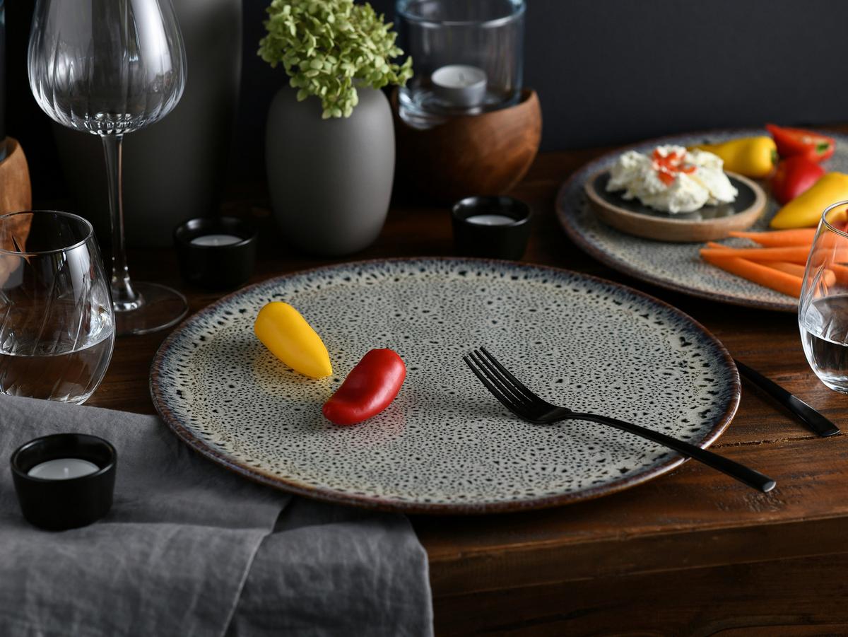 Pizzateller Ø 33 cm Steinzeug, creme - Creme, Basics, Keramik (33cm) - Creatable