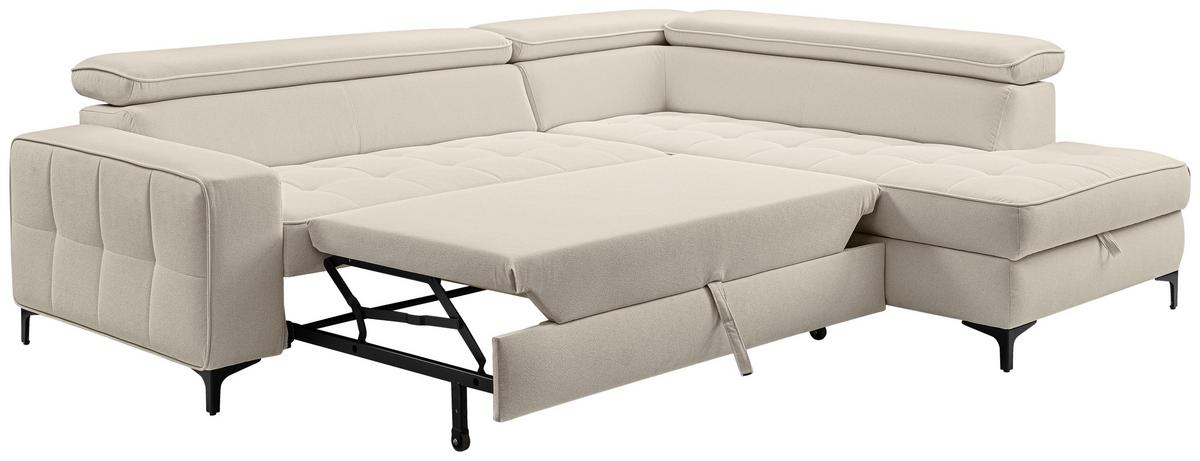 Ecksofa Nala Grau S: 251x203cm - Schwarz/Grau, Design, Textil (251/203cm) - MID.YOU