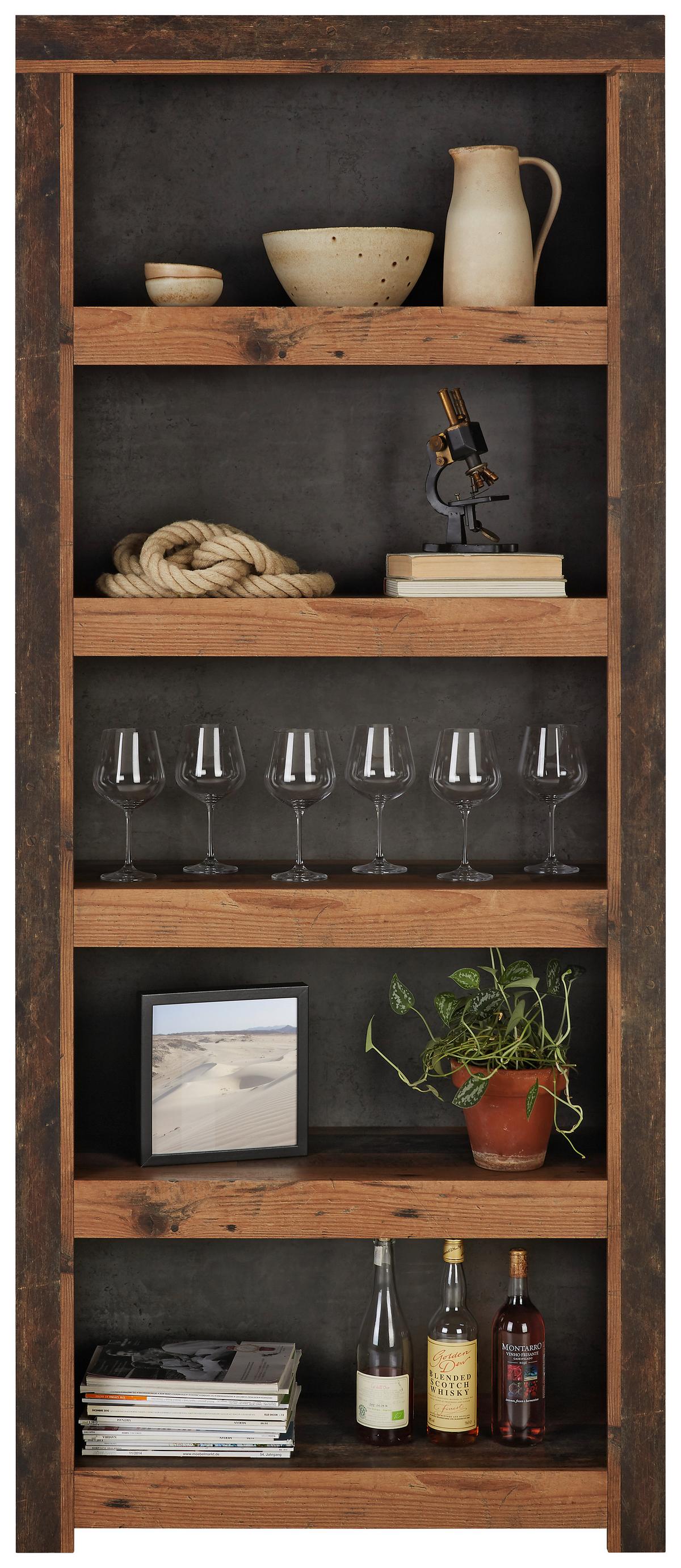 REGÁL MAGARA  -EXKLUSIV- - tmavě hnědá, Konvenční, kov/kompozitní dřevo (91/217/36,3cm) - Mömax