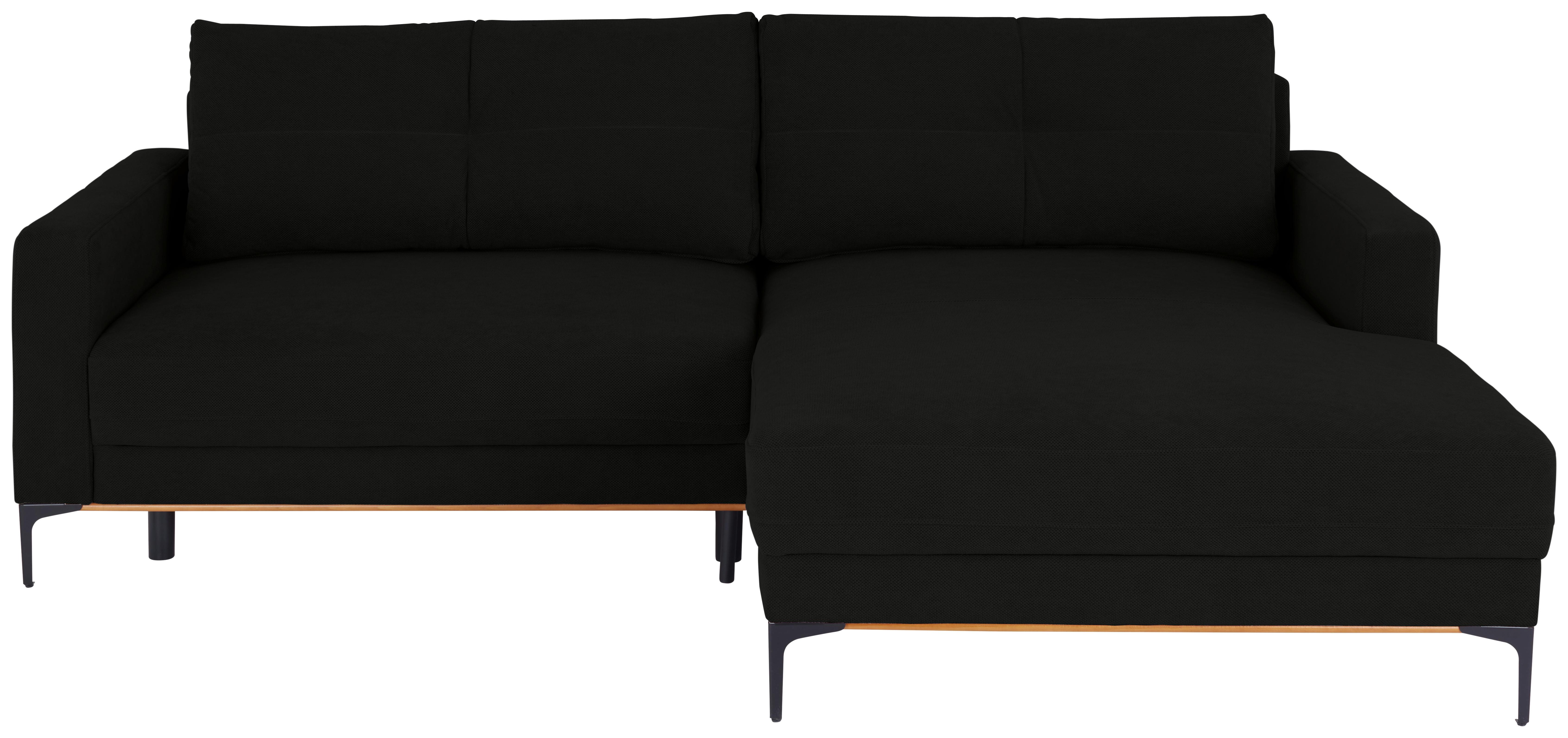Ecksofa Bergamo - Schwarz, MODERN, Textil (238/162cm) - Ondega